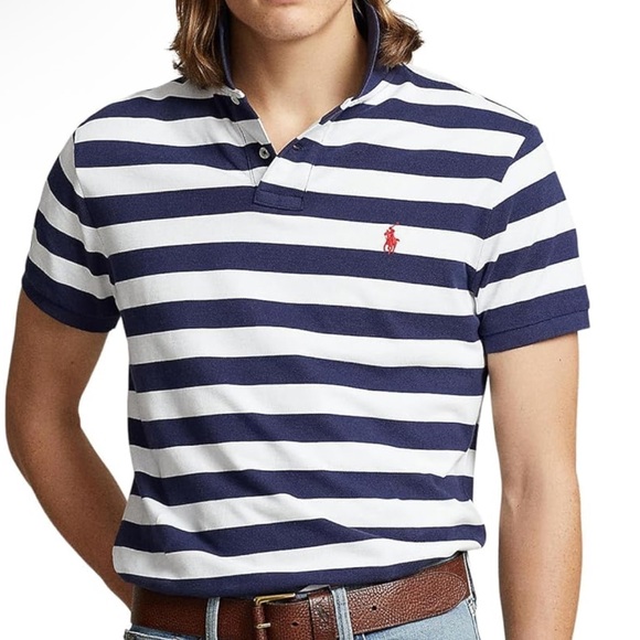 Polo Ralph Lauren Other - Polo by Ralph Lauren Men's Striped Polo Shirt - White and Blue